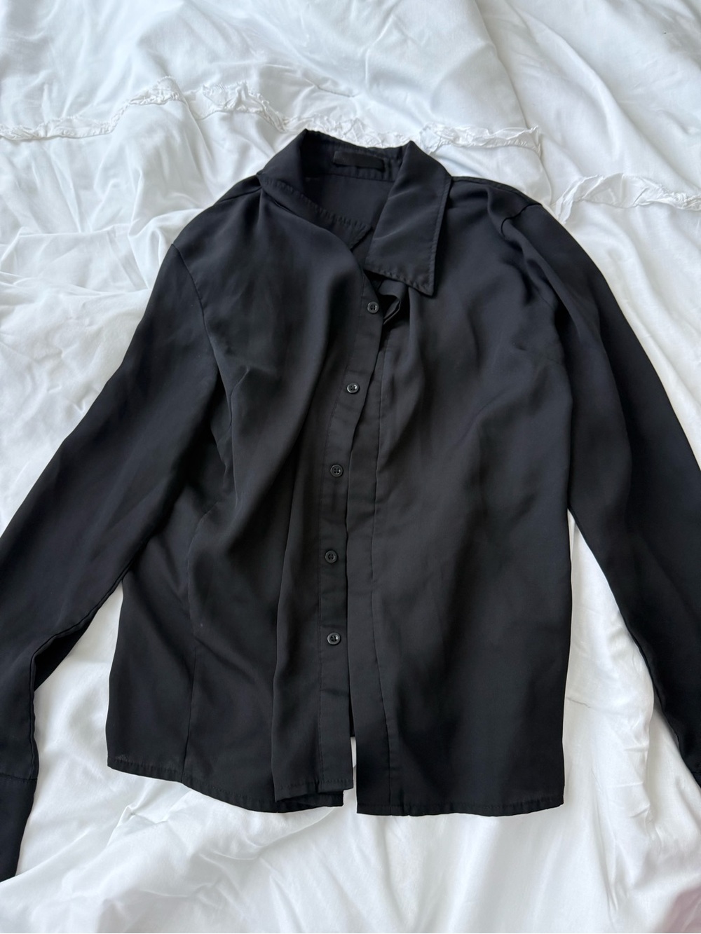 Classic Black Button-Up blouse